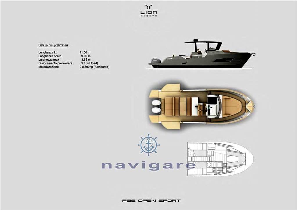 Lion yachts F36 open sport Express Cruiser Neu