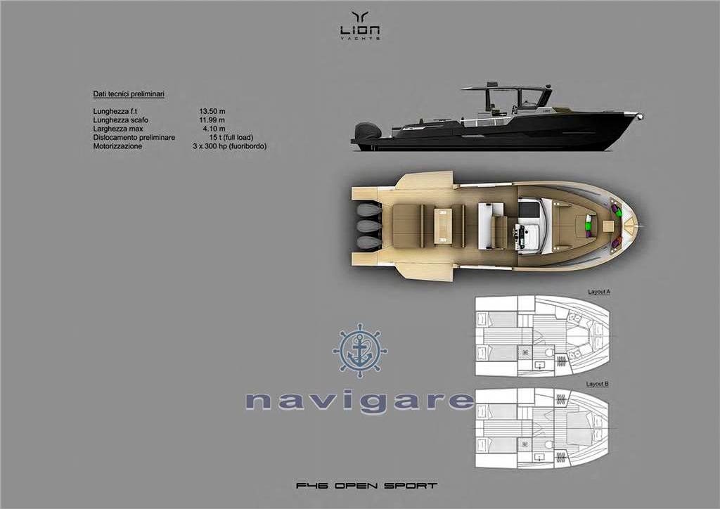 Lion yachts F46 open sport Экспресс Круизер