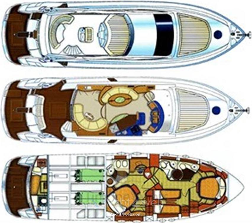 Aicon 56' fly bridge Motorboot gebraucht zum Verkauf