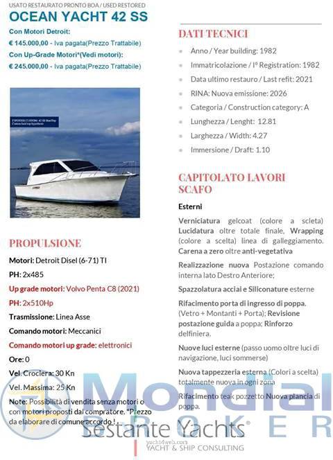 Ocean yachts 42 super sport Pêche en eau salée